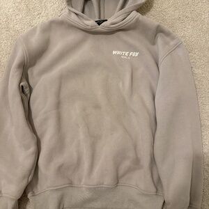 Women’s White Fox hoodie in color moon